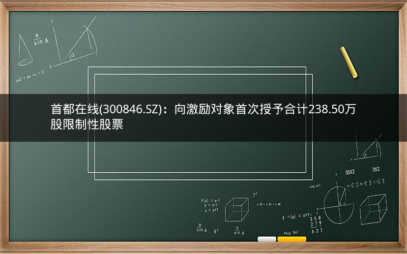 首都在线(300846.SZ)：向激励对象首次授予合计238.50万股限制性股票