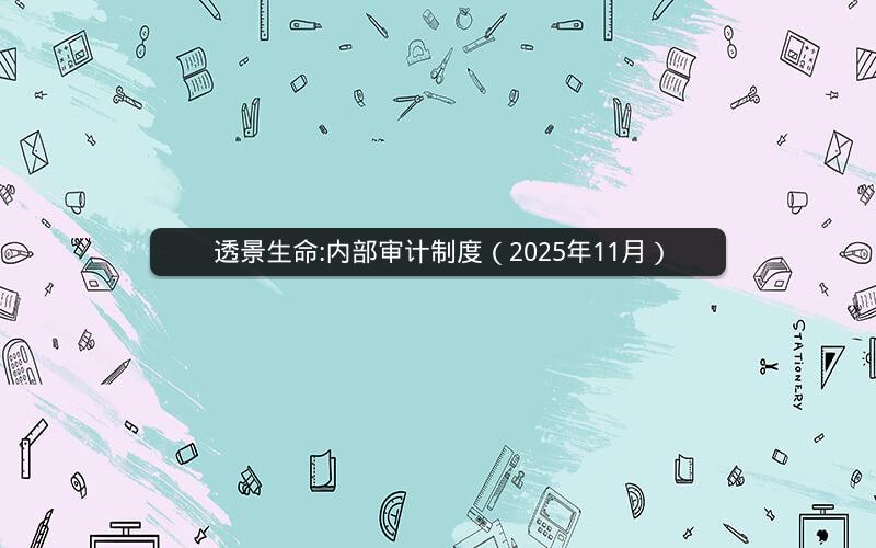 透景生命:内部审计制度（2025年11月）