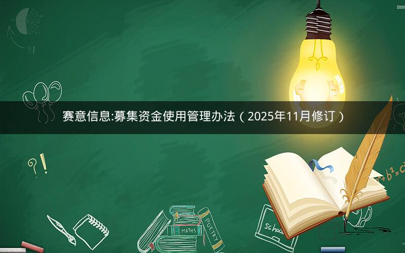 赛意信息:募集资金使用管理办法（2025年11月修订）