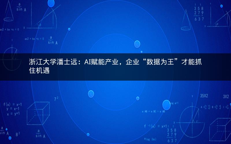 浙江大学潘士远：AI赋能产业，企业“数据为王”才能抓住机遇