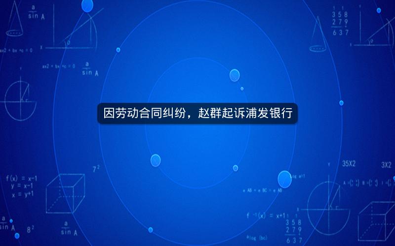 因劳动合同纠纷，赵群起诉浦发银行