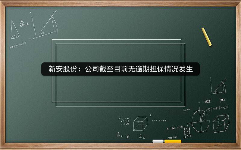 新安股份：公司截至目前无逾期担保情况发生