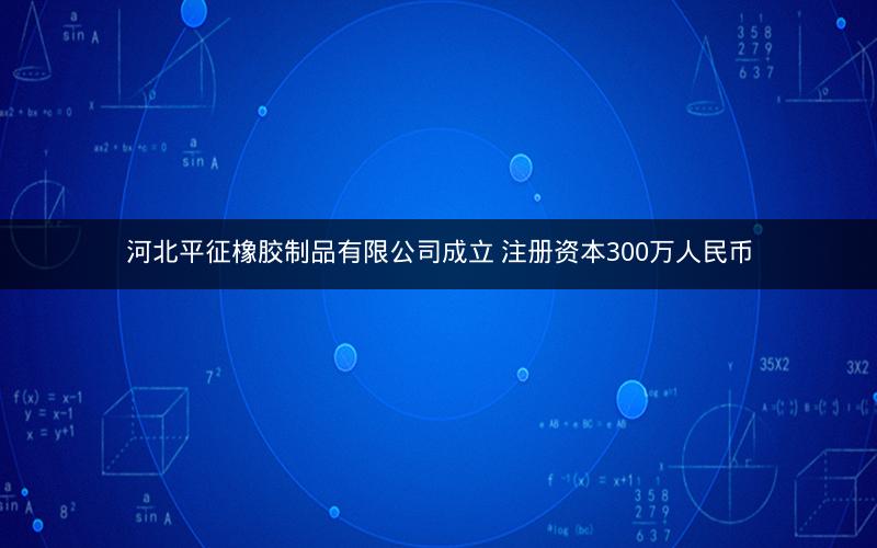 河北平征橡胶制品有限公司成立 注册资本300万人民币