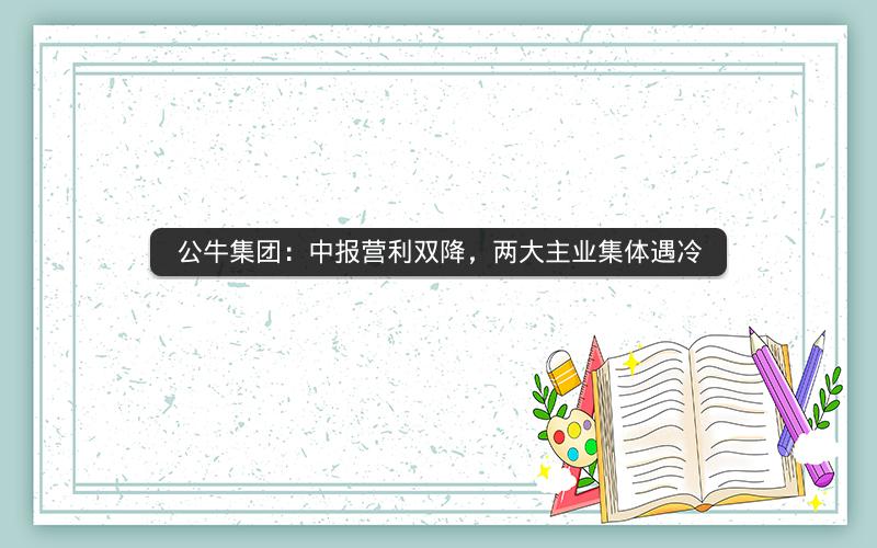 公牛集团：中报营利双降，两大主业集体遇冷