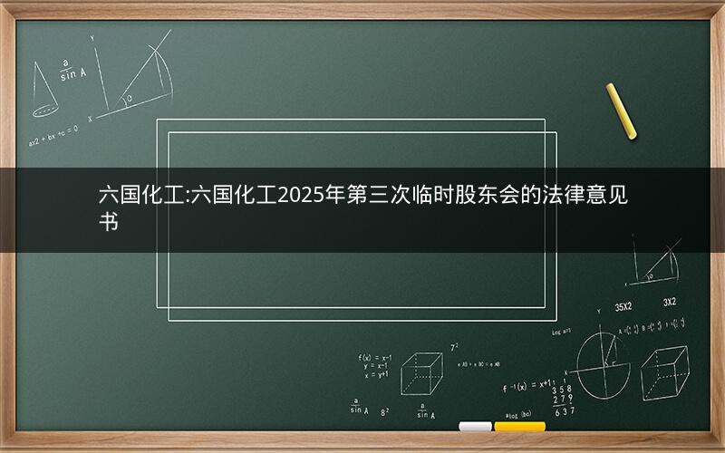 六国化工:六国化工2025年第三次临时股东会的法律意见书
