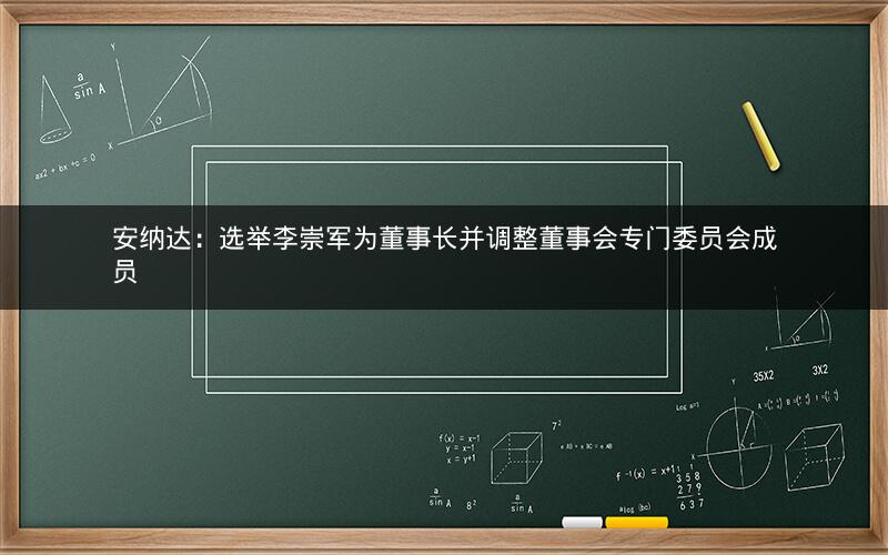 安纳达:选举李崇军为董事长并调整董事会专门委员会成员 安纳达:选举李崇军为董事长并调整董事会专门委员会成员