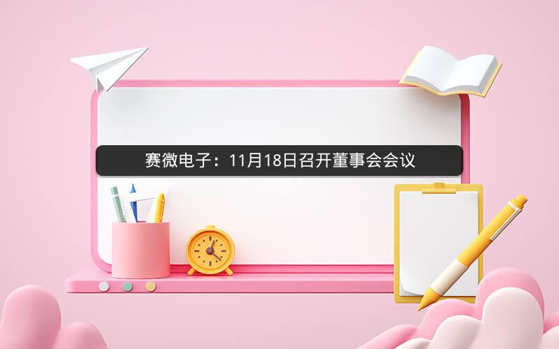 赛微电子:11月18日召开董事会会议 赛微电子:11月18日召开董事会会议
