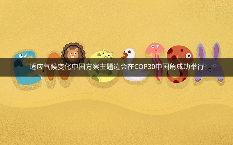 适应气候变化中国方案主题边会在COP30中国角成功举行