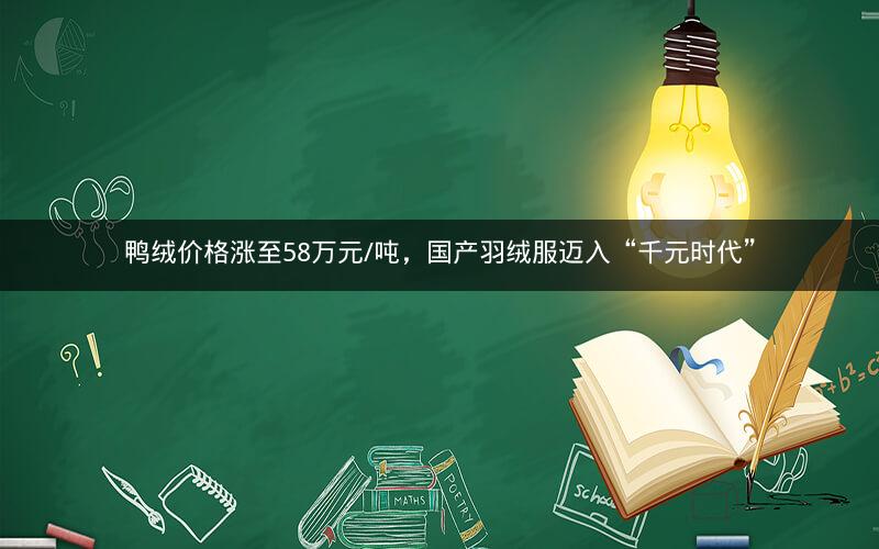 鸭绒价格涨至58万元/吨，国产羽绒服迈入“千元时代”
