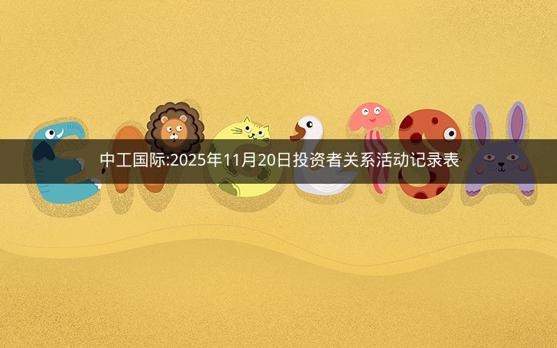 中工国际:2025年11月20日投资者关系活动记录表