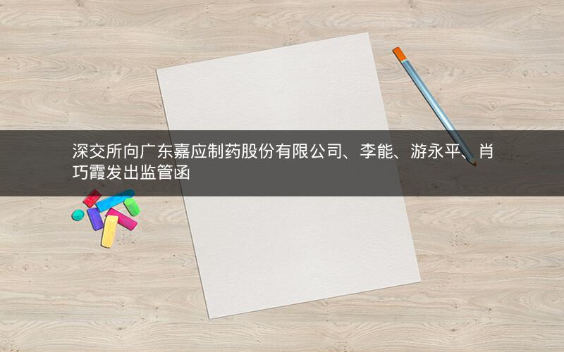 深交所向广东嘉应制药股份有限公司、李能、游永平、肖巧霞发出监管函