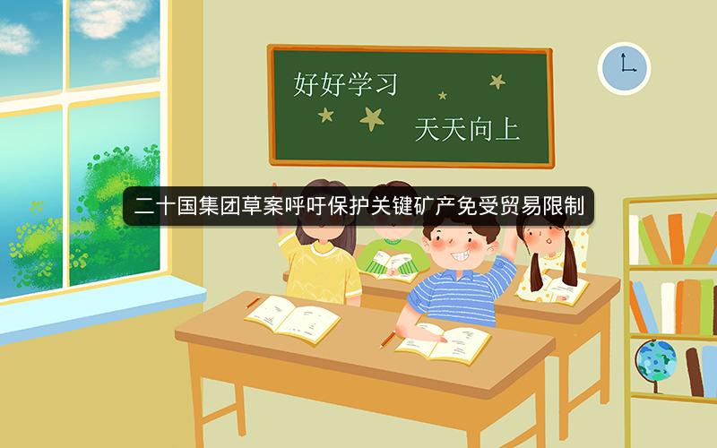 二十国集团草案呼吁保护关键矿产免受贸易限制