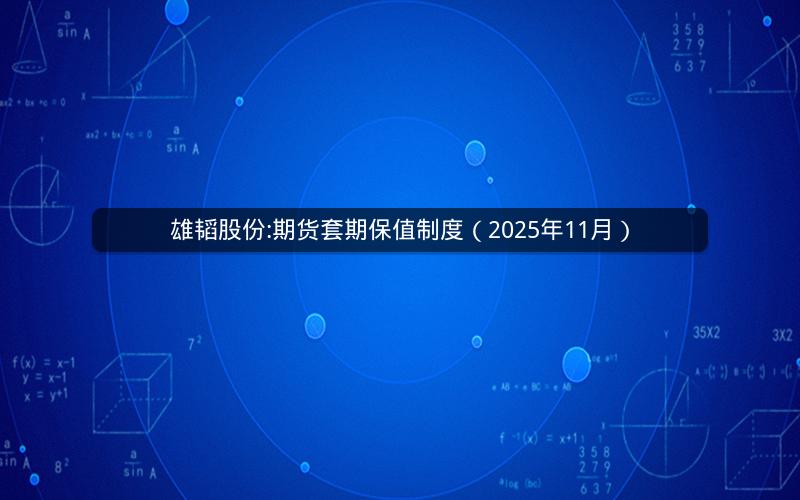 雄韬股份:期货套期保值制度（2025年11月）