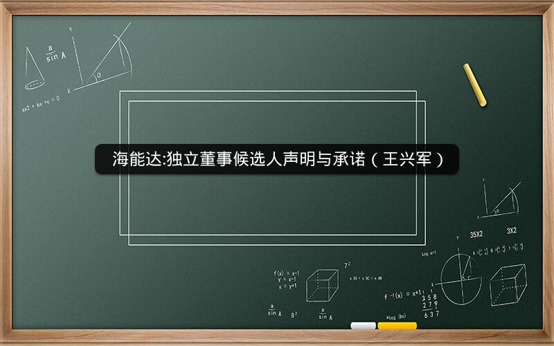海能达:独立董事候选人声明与承诺（王兴军）