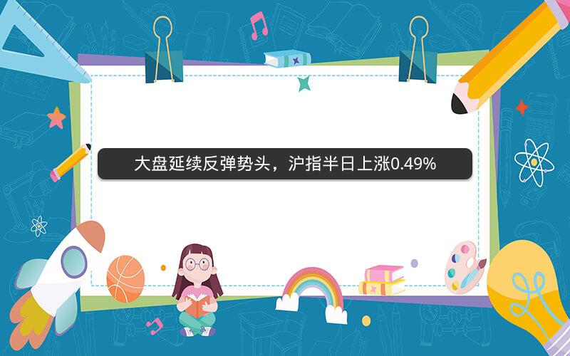 大盘延续反弹势头，沪指半日上涨0.49%