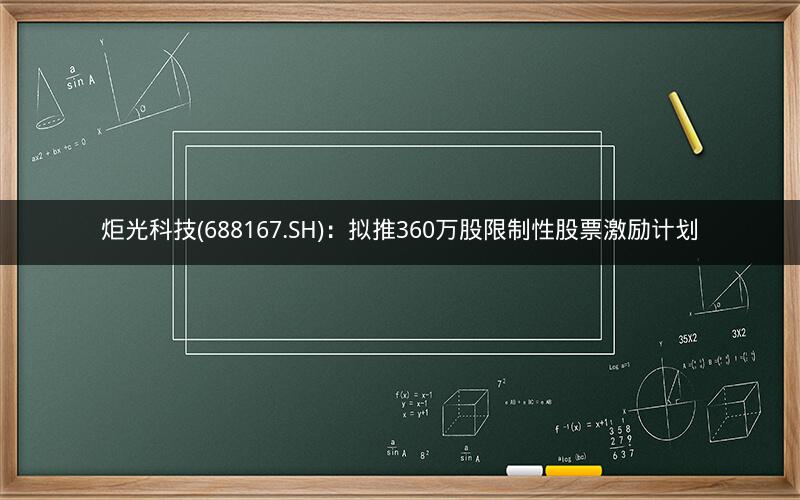 炬光科技(688167.SH):拟推360万股限制性股票激励计划 炬光科技(688167.SH):拟推360万股限制性股票激励计划