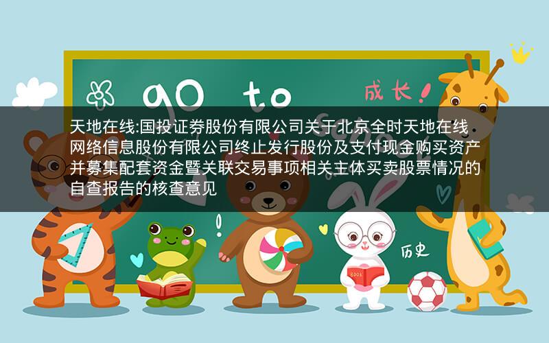 天地在线:国投证券股份有限公司关于北京全时天地在线网络信息股份有限公司终止发行股份及支付现金购买资产并募集配套资金暨关联交易事项相关主体买卖股票情况的自查报告的核查意见