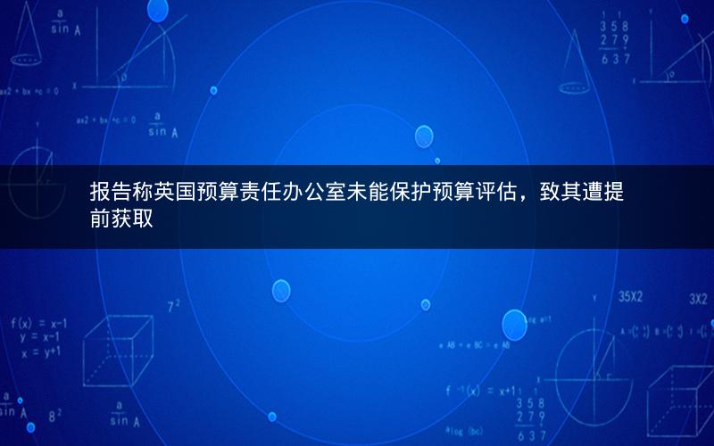 报告称英国预算责任办公室未能保护预算评估，致其遭提前获取
