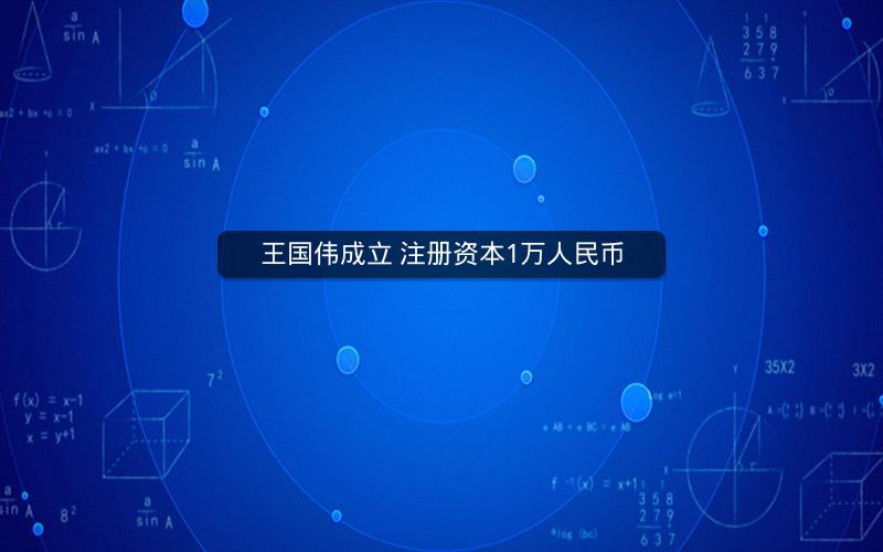 王国伟成立 注册资本1万人民币