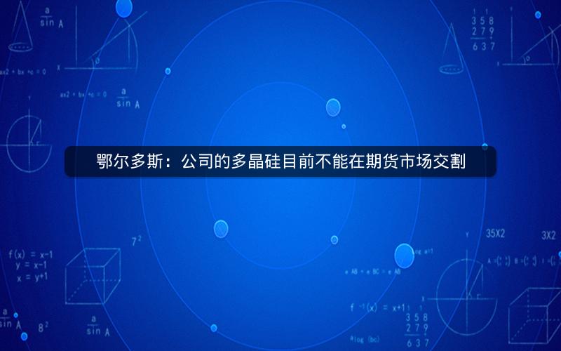 鄂尔多斯：公司的多晶硅目前不能在期货市场交割