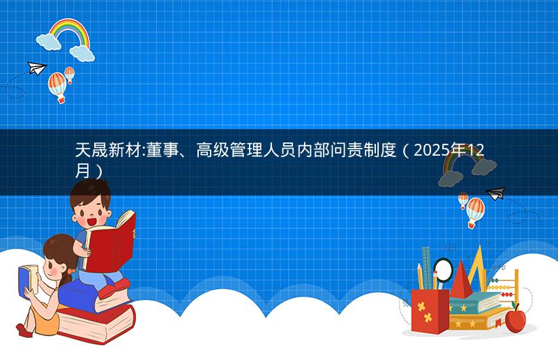 天晟新材:董事、高级管理人员内部问责制度（2025年12月）