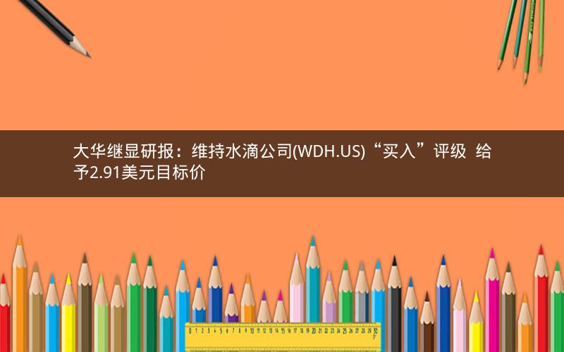 大华继显研报：维持水滴公司(WDH.US)“买入”评级  给予2.91美元目标价
