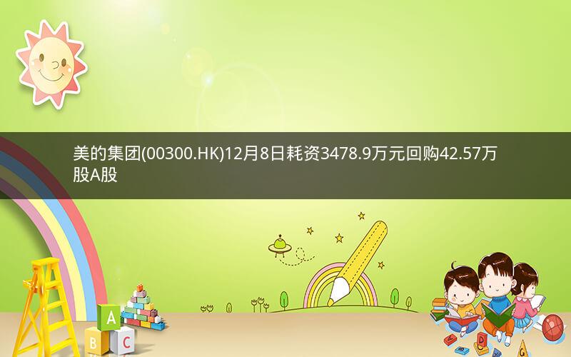 美的集团(00300.HK)12月8日耗资3478.9万元回购42.57万股A股