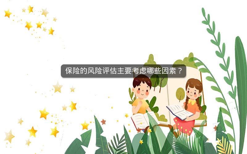 保险的风险评估主要考虑哪些因素？