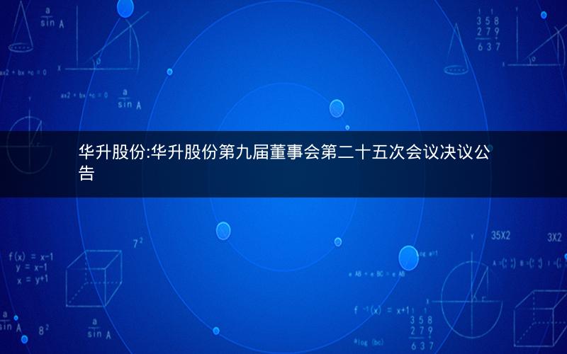 华升股份:华升股份第九届董事会第二十五次会议决议公告