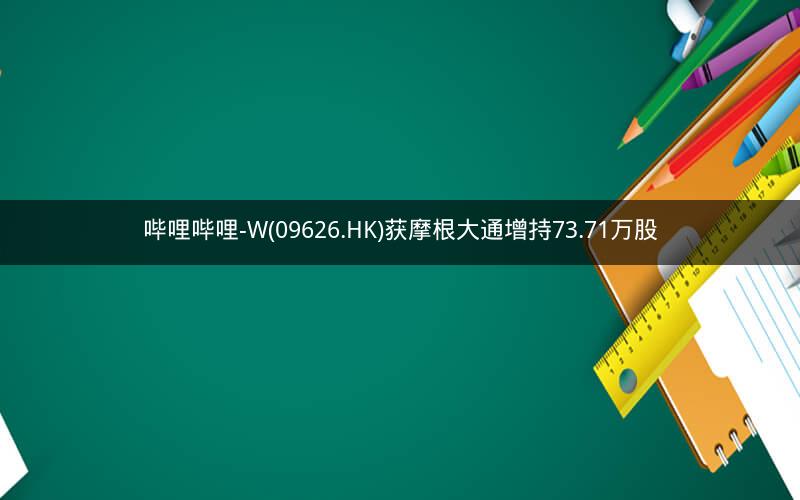 哔哩哔哩-W(09626.HK)获摩根大通增持73.71万股