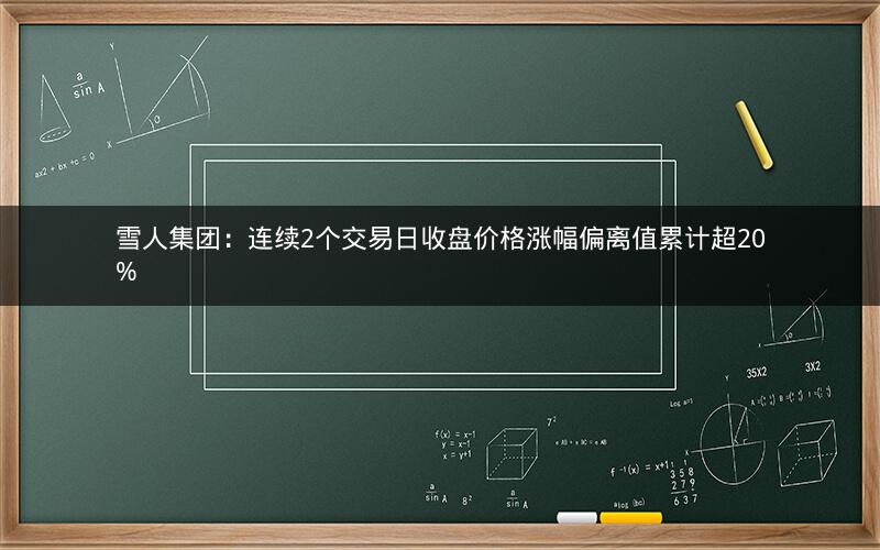 雪人集团：连续2个交易日收盘价格涨幅偏离值累计超20%