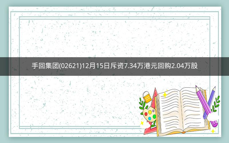 手回集团(02621)12月15日斥资7.34万港元回购2.04万股