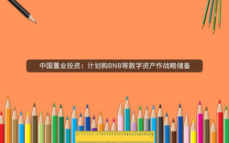 中国置业投资：计划购BNB等数字资产作战略储备