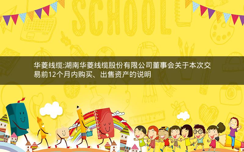 华菱线缆:湖南华菱线缆股份有限公司董事会关于本次交易前12个月内购买、出售资产的说明