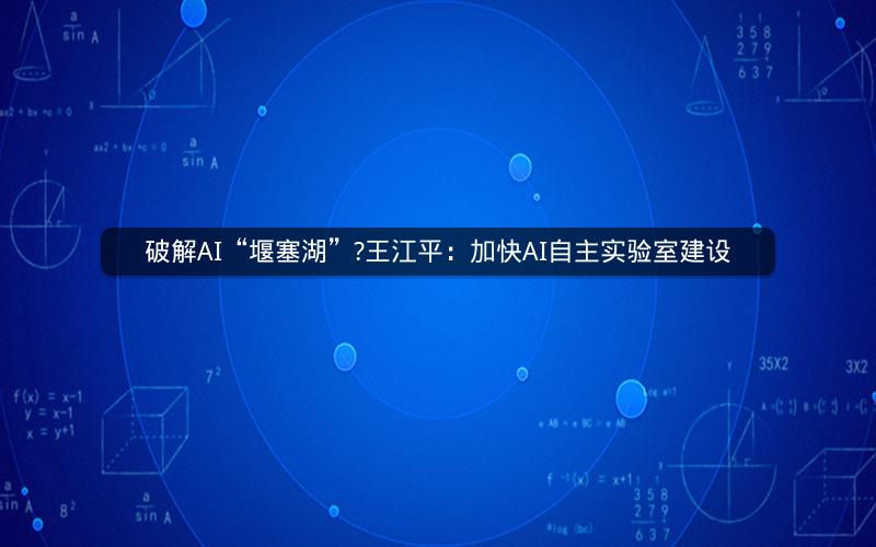 破解AI“堰塞湖”?王江平：加快AI自主实验室建设