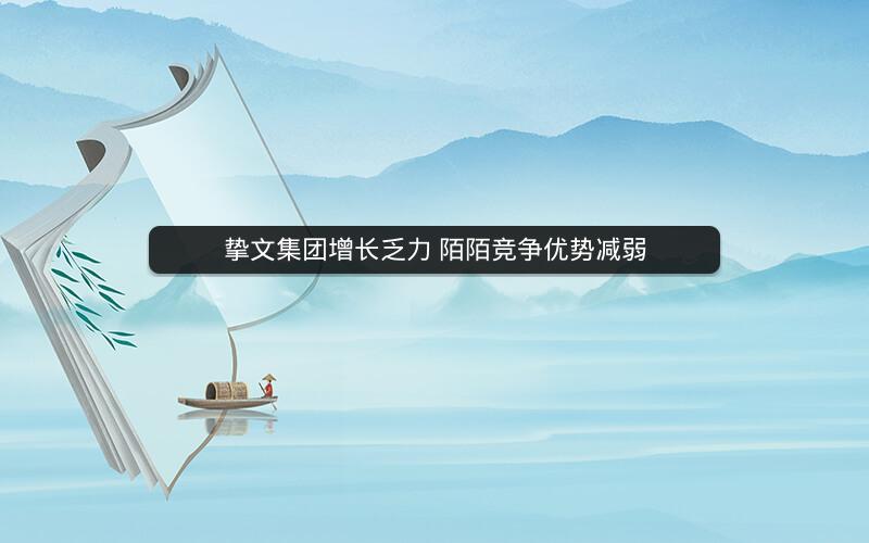 挚文集团增长乏力 陌陌竞争优势减弱