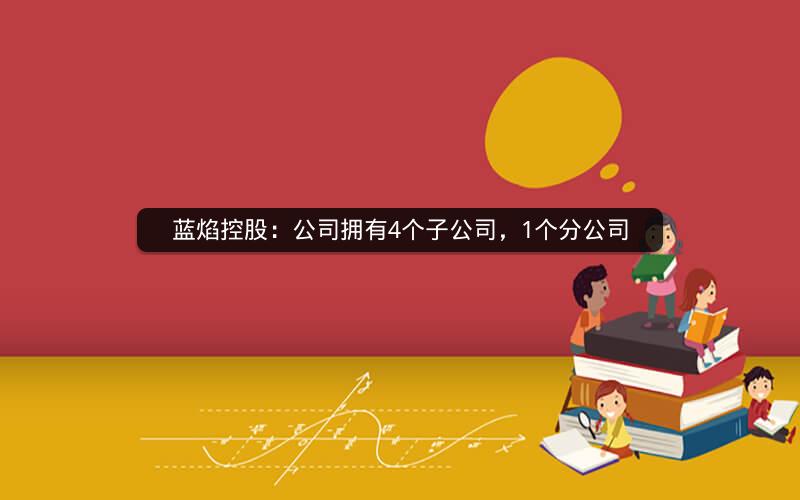 蓝焰控股：公司拥有4个子公司，1个分公司