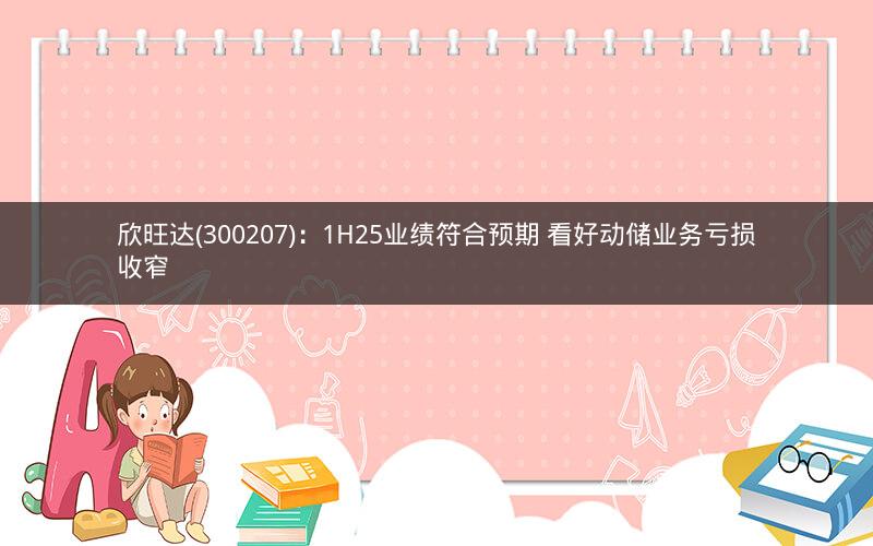 欣旺达(300207)：1H25业绩符合预期 看好动储业务亏损收窄