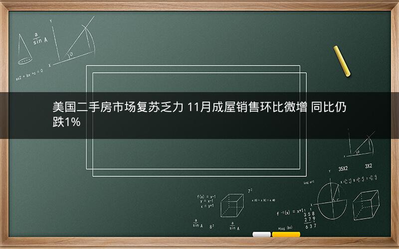 美国二手房市场复苏乏力 11月成屋销售环比微增 同比仍跌1%