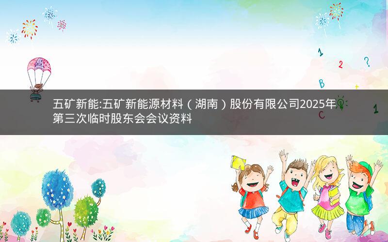 五矿新能:五矿新能源材料（湖南）股份有限公司2025年第三次临时股东会会议资料