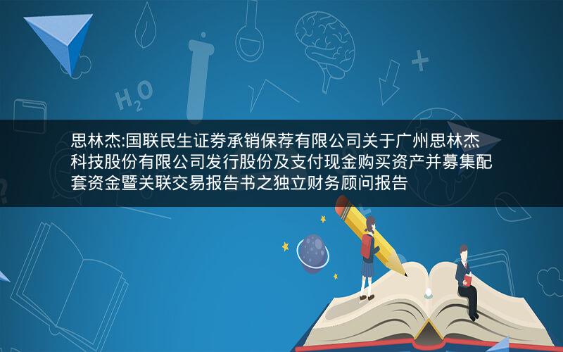 思林杰:国联民生证券承销保荐有限公司关于广州思林杰科技股份有限公司发行股份及支付现金购买资产并募集配套资金暨关联交易报告书之独立财务顾问报告