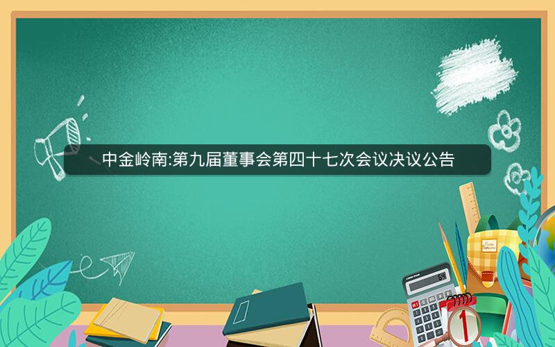 中金岭南:第九届董事会第四十七次会议决议公告