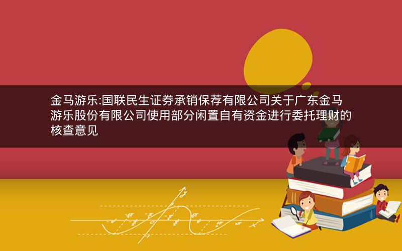 金马游乐:国联民生证券承销保荐有限公司关于广东金马游乐股份有限公司使用部分闲置自有资金进行委托理财的核查意见