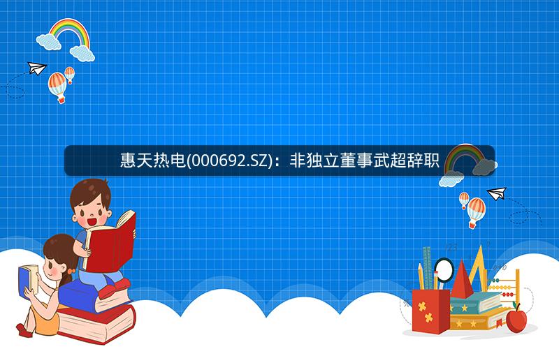 惠天热电(000692.SZ)：非独立董事武超辞职