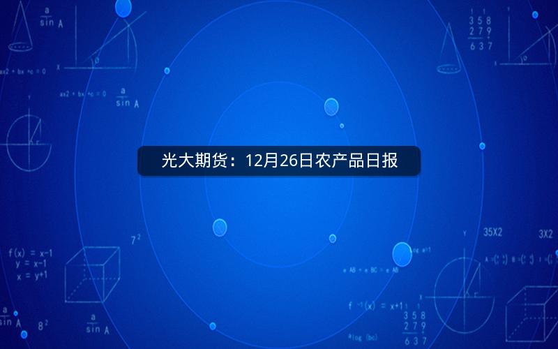 光大期货：12月26日农产品日报