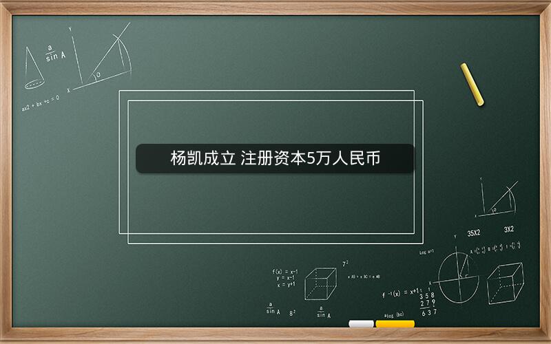 杨凯成立 注册资本5万人民币