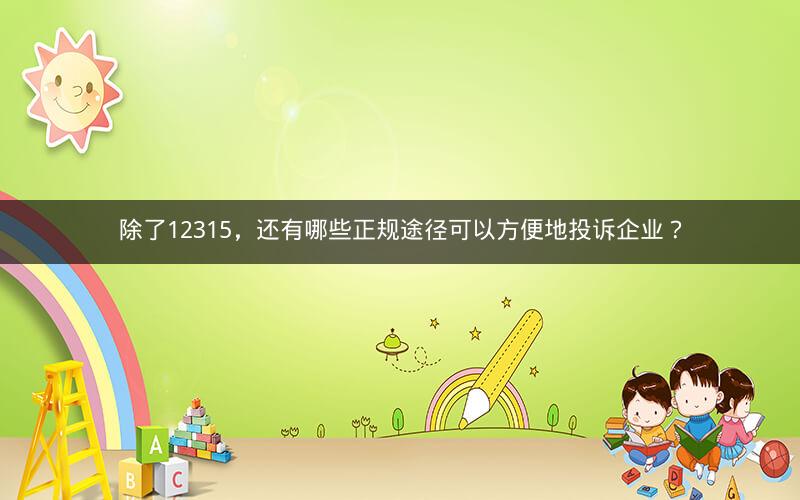 除了12315，还有哪些正规途径可以方便地投诉企业？