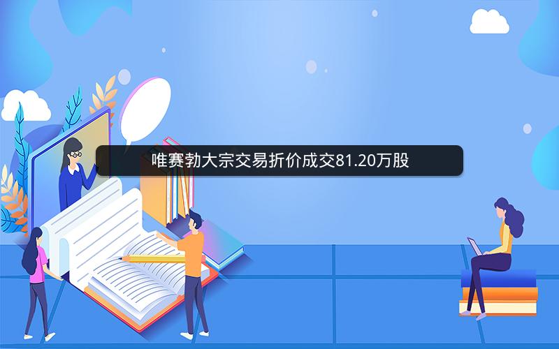 唯赛勃大宗交易折价成交81.20万股