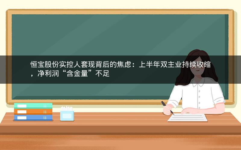 恒宝股份实控人套现背后的焦虑：上半年双主业持续收缩，净利润“含金量”不足