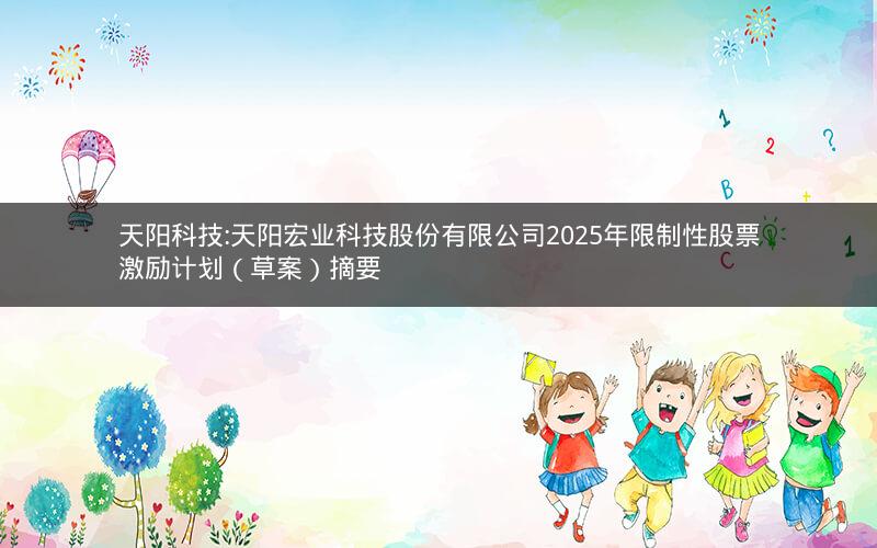 天阳科技:天阳宏业科技股份有限公司2025年限制性股票激励计划（草案）摘要
